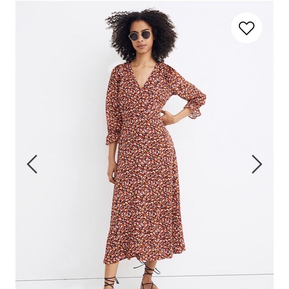Madewell NWT long sleeve crossover midi dress